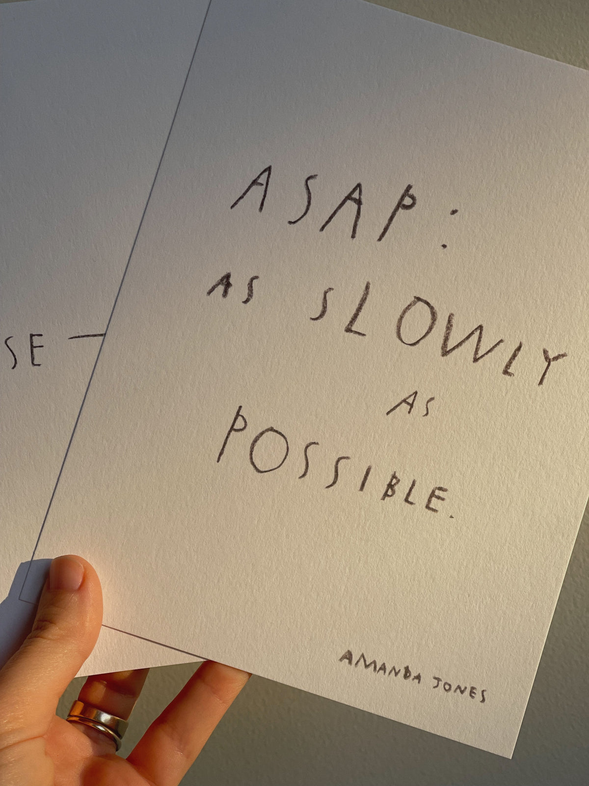 'As slowly as possible' - Charcoal
