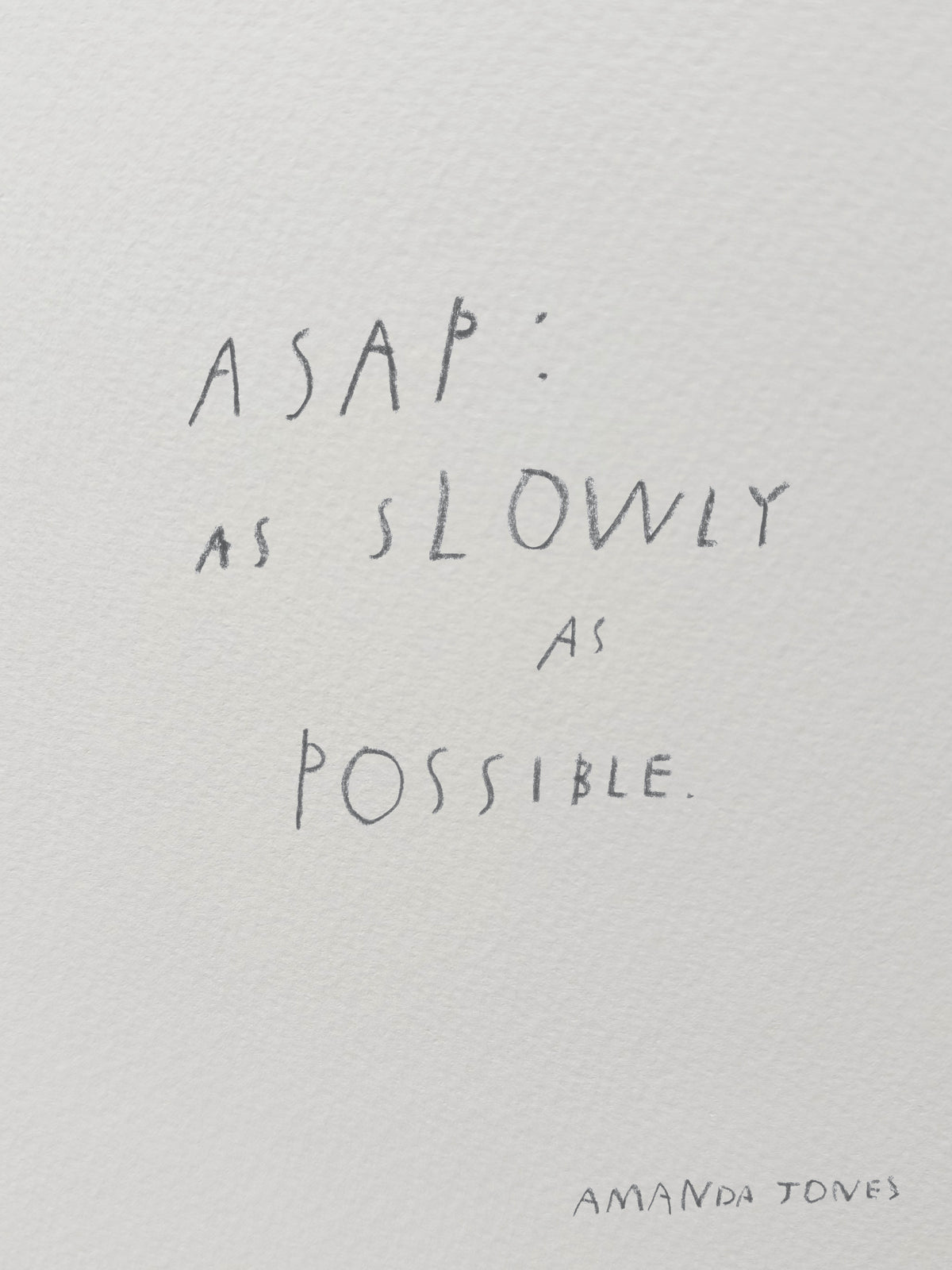 'As slowly as possible' - Charcoal