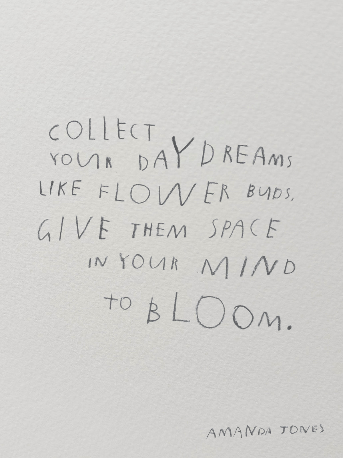 'Collect your daydreams' - Charcoal